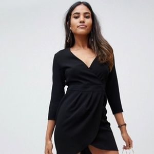 Asos Mini Black Wrap Dress Sz 6